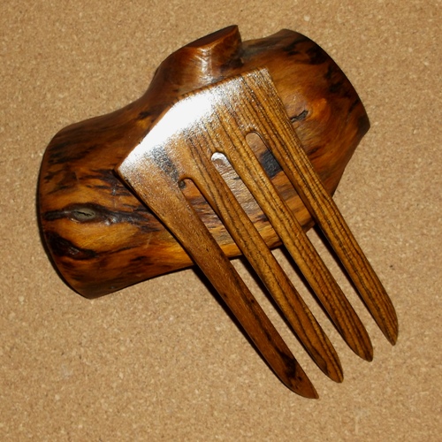 Bocote pointed top 4 prong hairfork by Jeter and sold through Longhaired Jewels